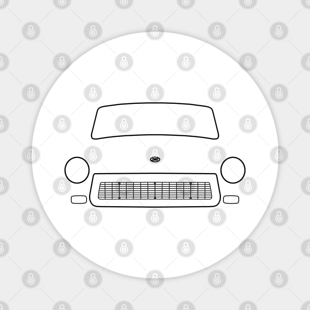 Trabant "Trabbi" car outline graphic (black) Magnet by soitwouldseem